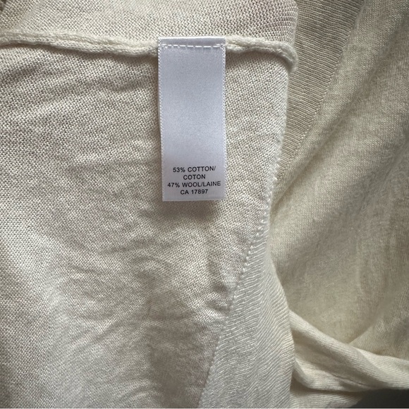 Banana Republic cotton/wool long line, button cardigan, size M women- cream - Picture 4 of 6